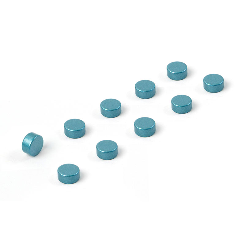 Farvede power magneter 6x3 mm., 10-pak SKYBLUE