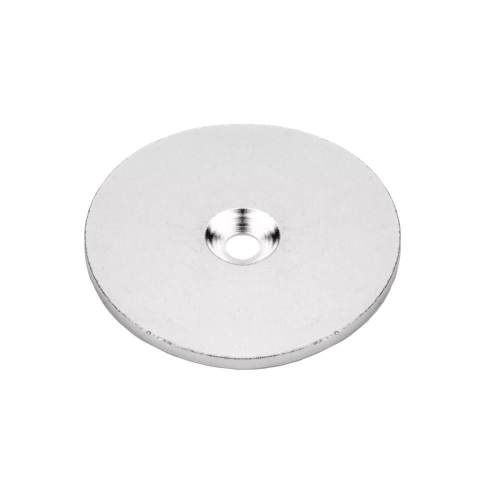 Undersænket metalplade Ø52 mm.