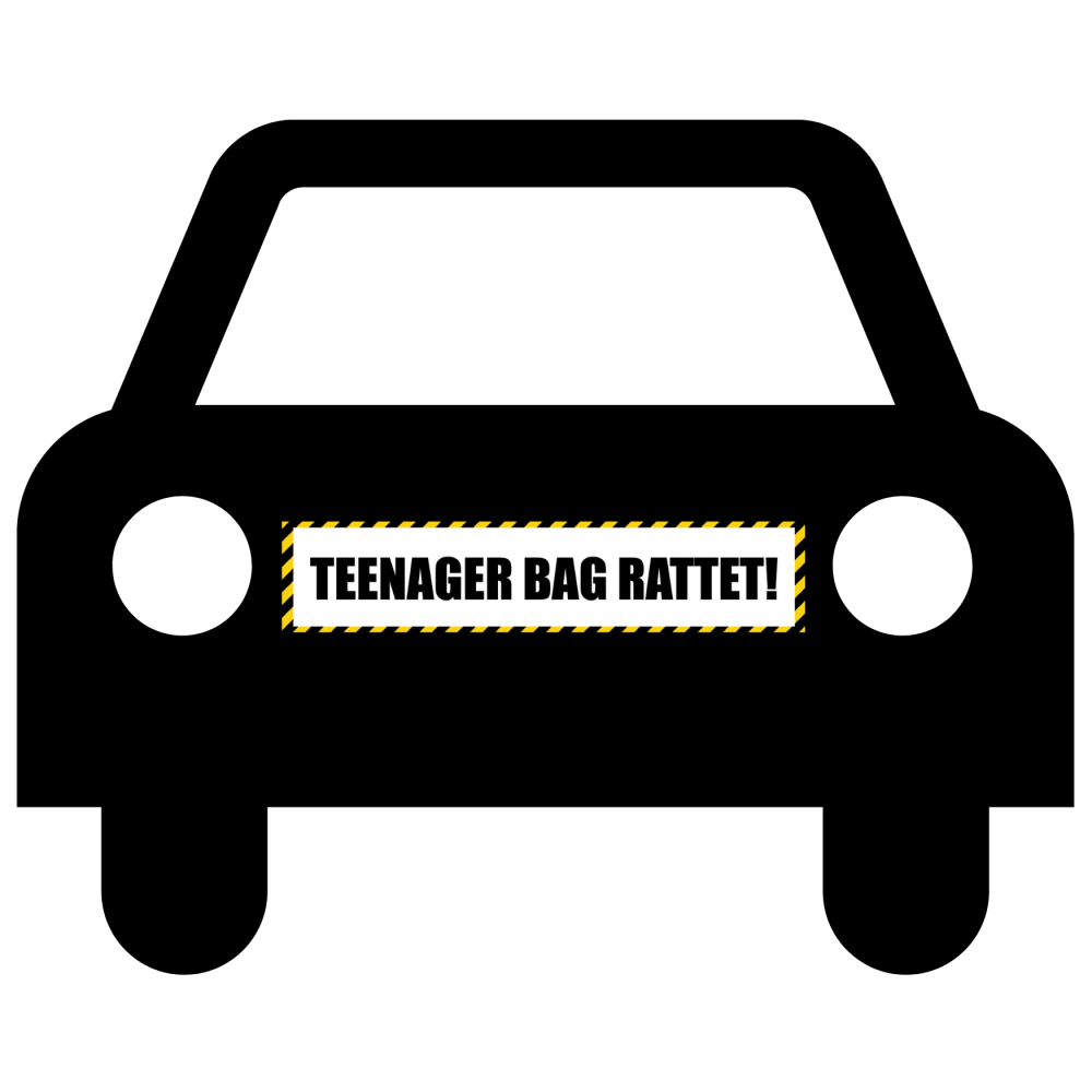 TEENAGER BAG RATTET #1- magnetskilt til bil