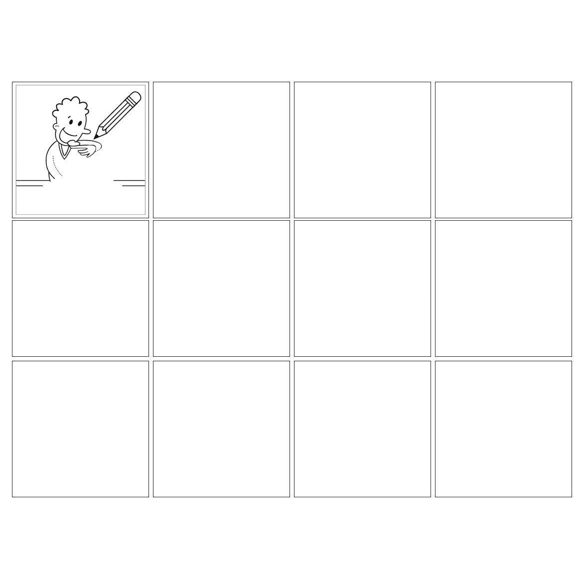 Magnetiske piktogrammer (4,8 cm.) - Tegn selv 12-pak