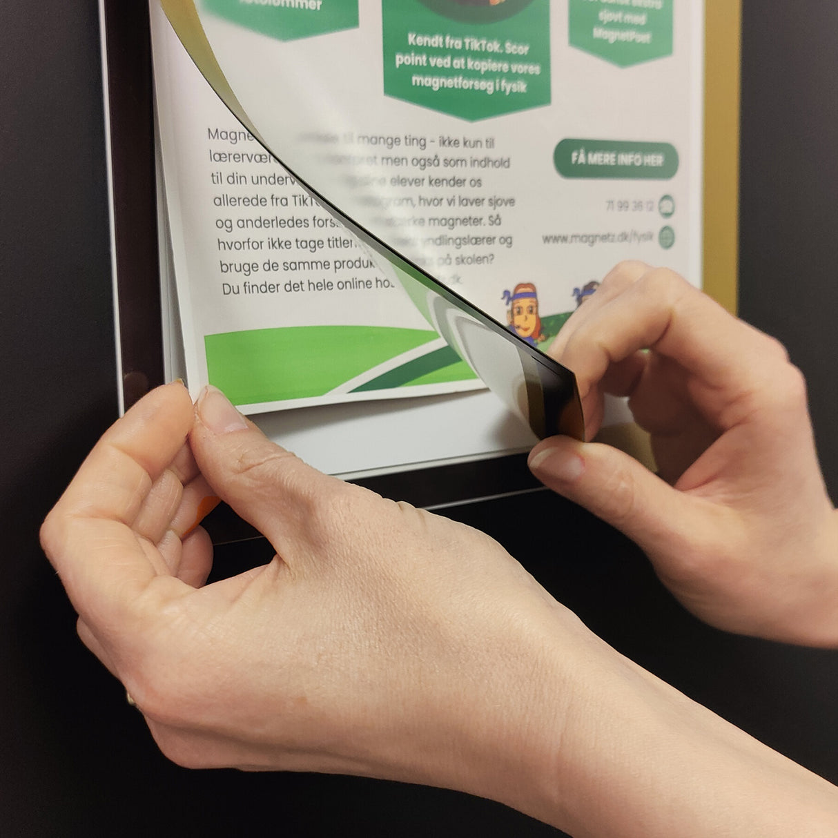 Vinduesdisplay A4 m/magnetisk ramme, Guld