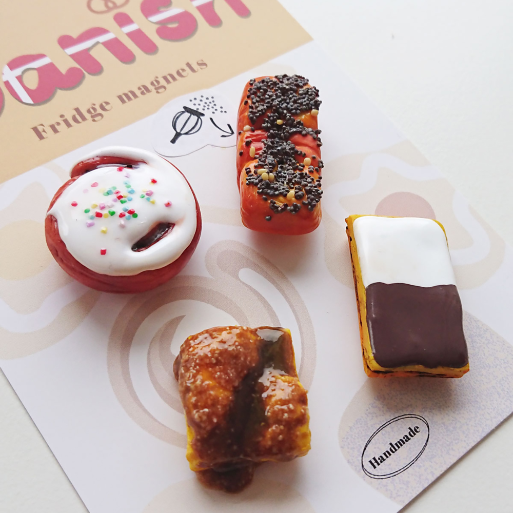 Wienerbrød Magneter vol. 2, 4-pak - køleskabsmagneter