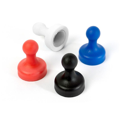 Trendform GRIP ludomagneter er 4 meget stærke magneter i hvid, rød, blå og sort. Kan bruges til køleskab og glastavle.