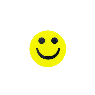 Glad smiley på gul, stærk magnet - styrke 1,5 kg.