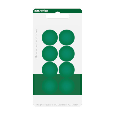 Pakke med 8 billige grønne kontormagneter 20 mm. fra BNT Scandinavia