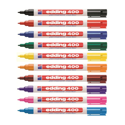 Edding 400 permanente markers mix-pak med 10 stk. forskellige farver
