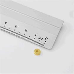 Neodymmagnet ring 6x2x2 mm. forgyldt