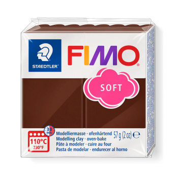 Chokoladebrun Fimo hobbyler til bagning. Den mørkebrune Fimo er perfekt til mørke øjne, hunde og detaljer på frugter.