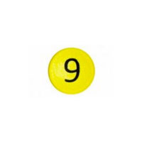 Stærk talmagnet med 9 på, gul rund fra Boston Xtra