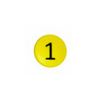 Talmagnet med tallet 1, gul rund Boston Xtra magnet