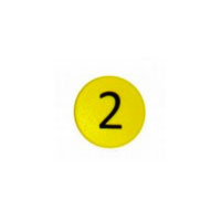 Talmagnet gul rund med tallet 2, Boston Xtra magnet