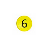 Boston Xtra gul magnet med tallet 6, stærk talmagnet