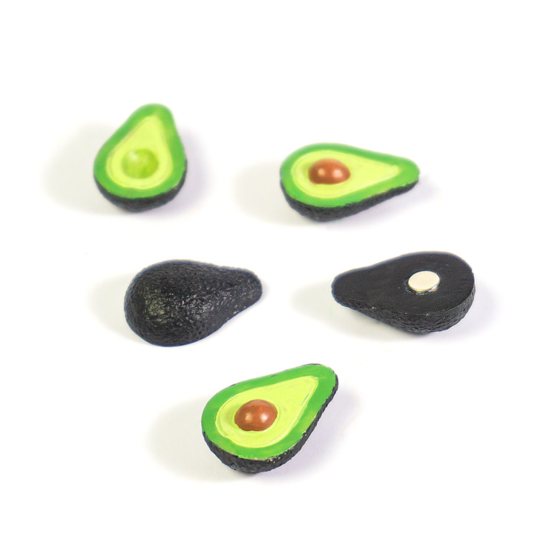Billede af Avocado magneter, 5-pak - køleskabsmagneter
