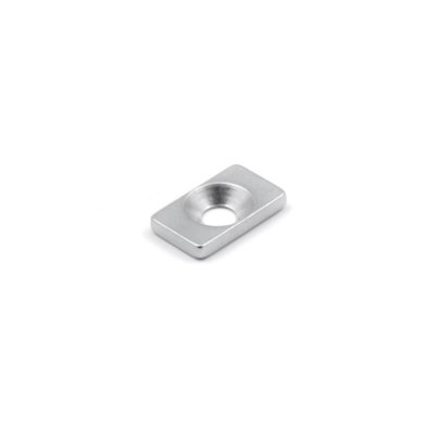 Metalplade til skrue 20x12x3 mm., magnetisk metal som modstykke til magneter