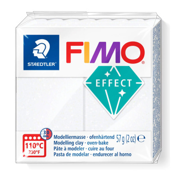 Fimo effect hvid glimmer - hobbyler med glitter effekt. Lav de flotteste kreationer med FIMO ler.