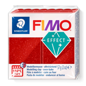 Fimo effect rød glimmer - hobbyler med glitter effekt. Lav de flotteste kreationer med FIMO ler.