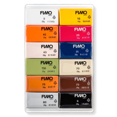 Vælg en Natural Mix pakke, når du gerne vil have mange forskellige farver FIMO soft til dine hobbyprojekter