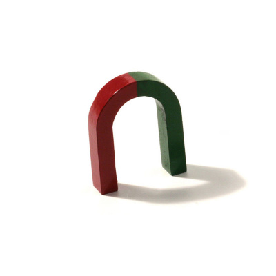 Lille hestesko magnet 50 x 40 mm. rød og grøn