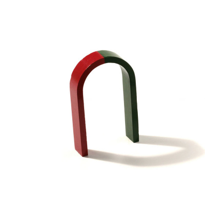 Stor magnetisk hestesko 100 x 63 mm. rød og grøn