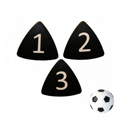 Sorte taktikmagneter nr. 1-11 inkl. fodboldmagnet
