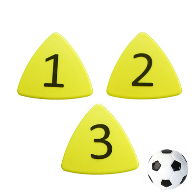 Gule taktikmagneter nr. 1-11 + fodboldmagnet