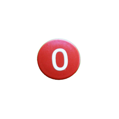 Rød talmagnet med tallet 0