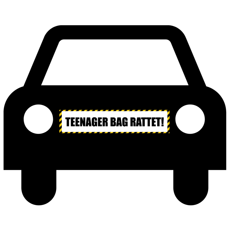 Se TEENAGER BAG RATTET #1- magnetskilt til bil hos Magnetz