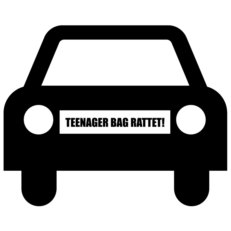 Se TEENAGER BAG RATTET #2- magnetskilt til bil hos Magnetz