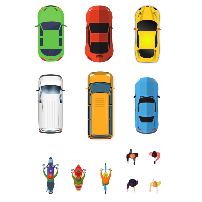 Billede af Køreskole-magneter #1 - Trafikanter (1 ark)
