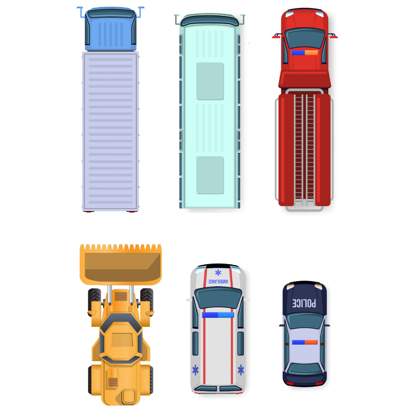 Billede af Køreskole-magneter #6 - Køretøjer XL (1 ark)