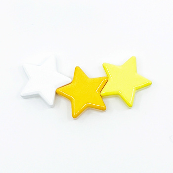 Stjerne magneter til glastavler - lavet af neodymium N30 og med nylon coating. Pakke med 3 stk. i hvid, orange og gul