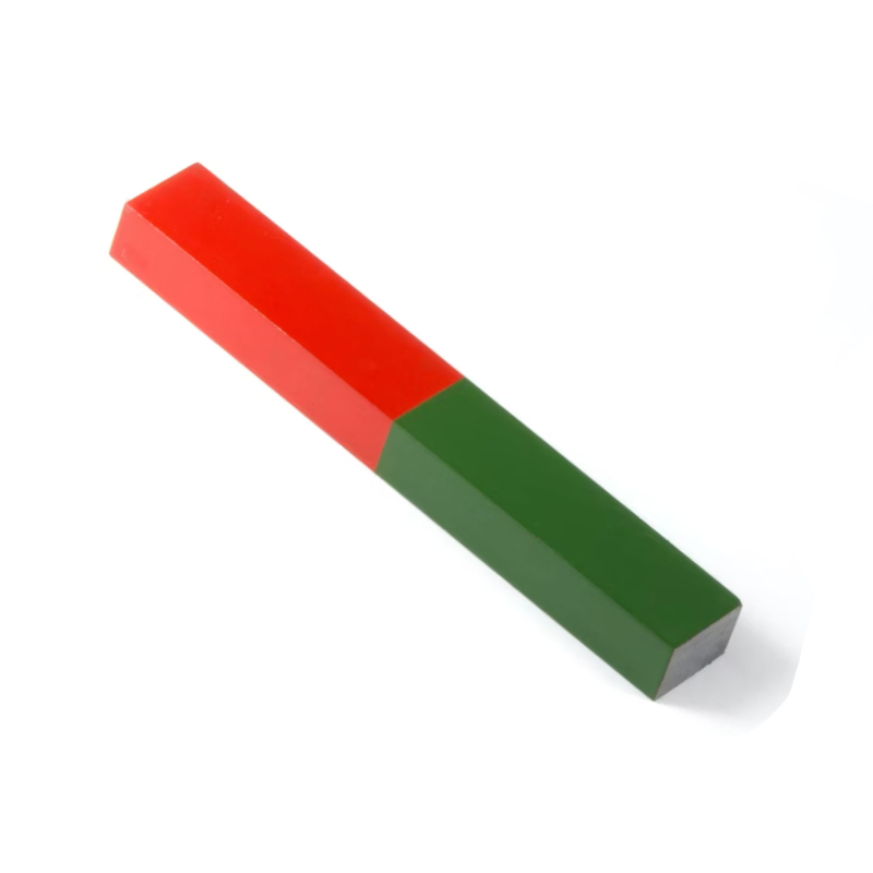 Se Blokmagnet 100x15 mm. rød/grøn (lang) - AlNiCo hos Magnetz