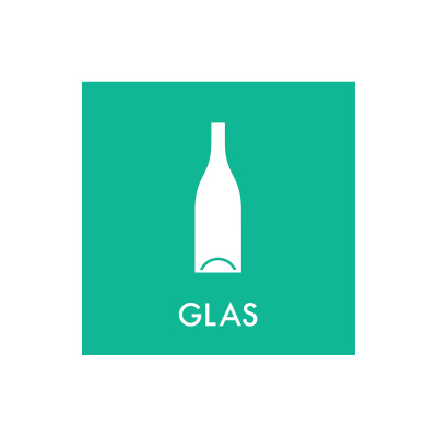Skal du sortere glas? Her er det officielle glas sorteringsskilt, som man bruger på danske genbrugsstationer. Kan sidde på alle magnetflader (dog ikke glastavler). Størrelse: 30x30 cm.