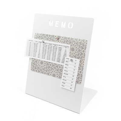 Memo tavle i hvid med 3 magneter fra Trendform