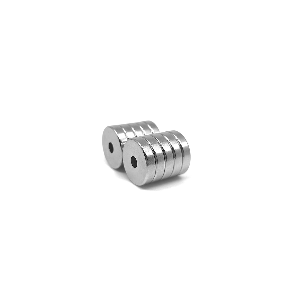 Undersænket powermagnet, Ring 18x4 mm. (N + S) 10-pak