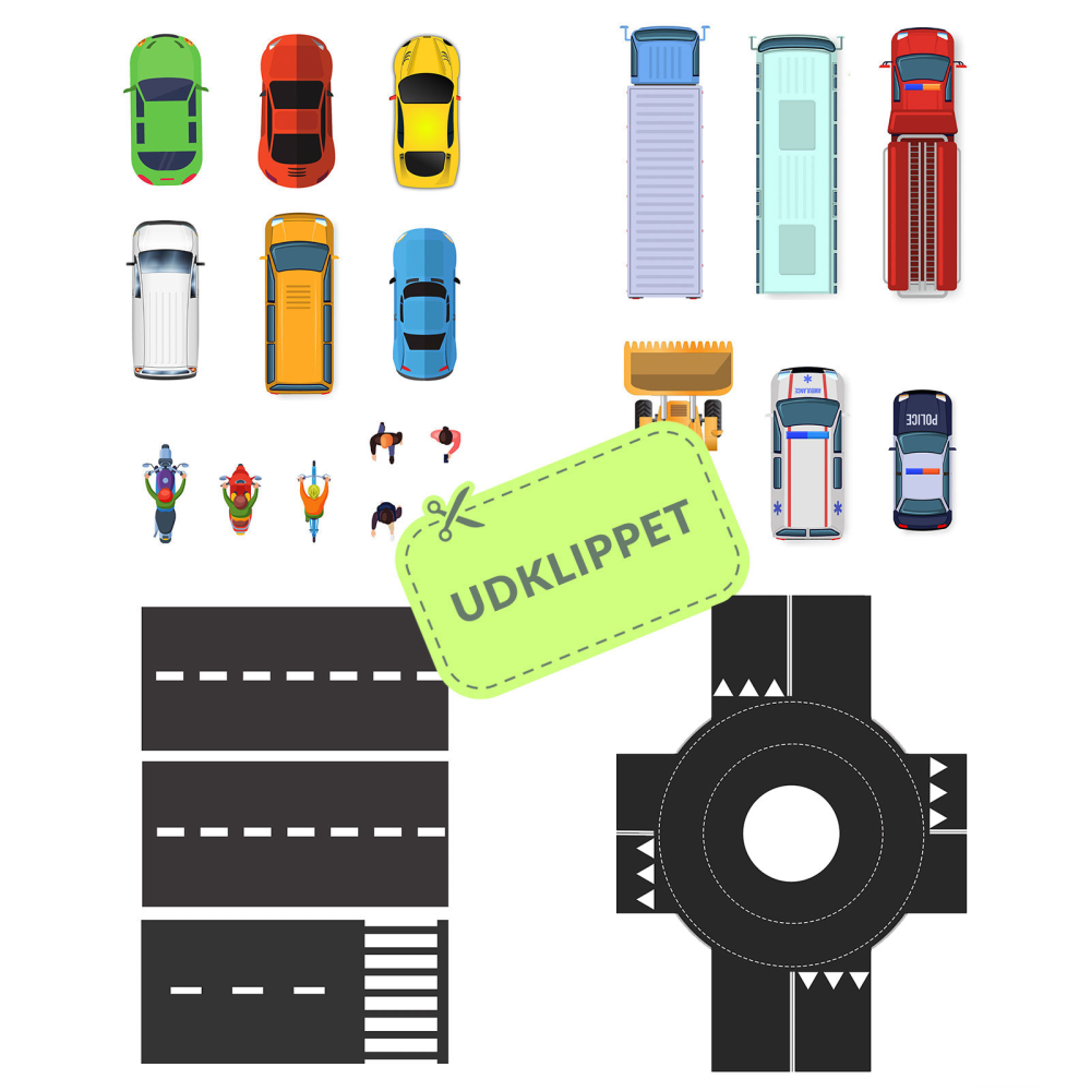 Køreskole-magneter - Samlepakke (23 dele) - UDKLIPPET