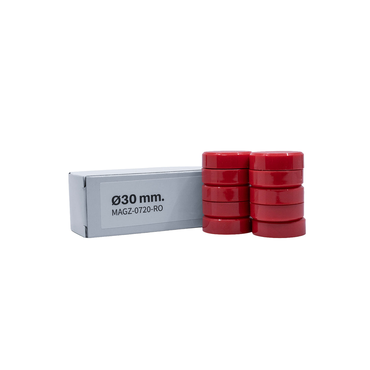 Magnordic Kontormagnet, Rød Ø30 mm. (10-pak)