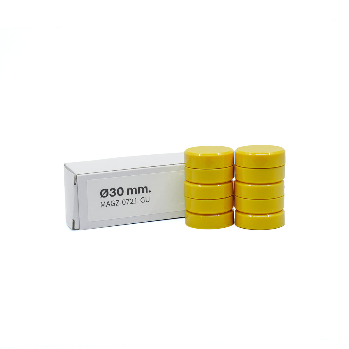 Magnordic Kontormagnet, Gul Ø30 mm. (10-pak)