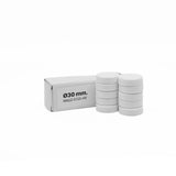 Magnordic Kontormagnet, Hvid Ø30 mm. (10-pak)