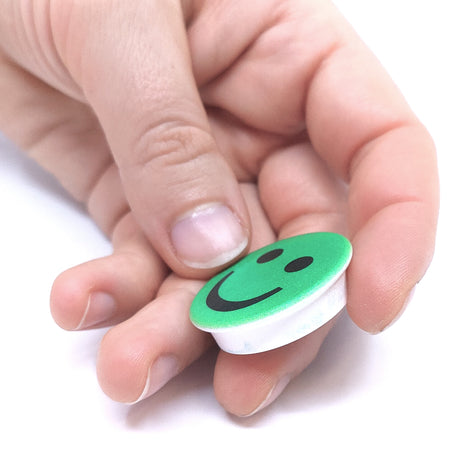 Smiley Magnet grøn, Glad - Kraftig magnet