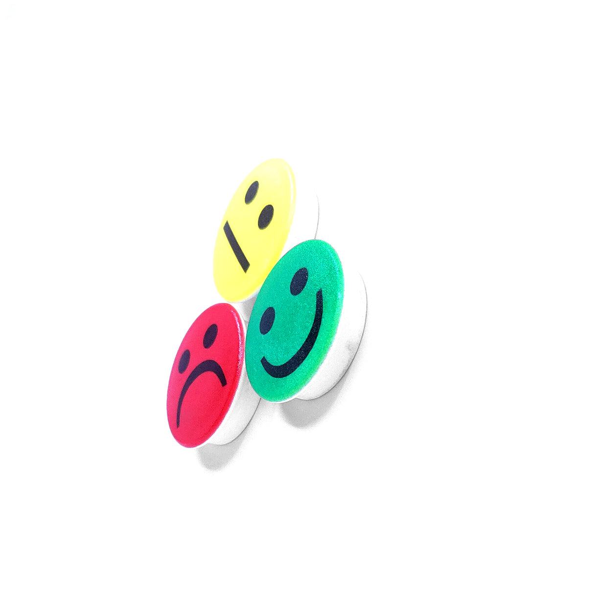 Smiley Magnet grøn, Glad - Kraftig magnet
