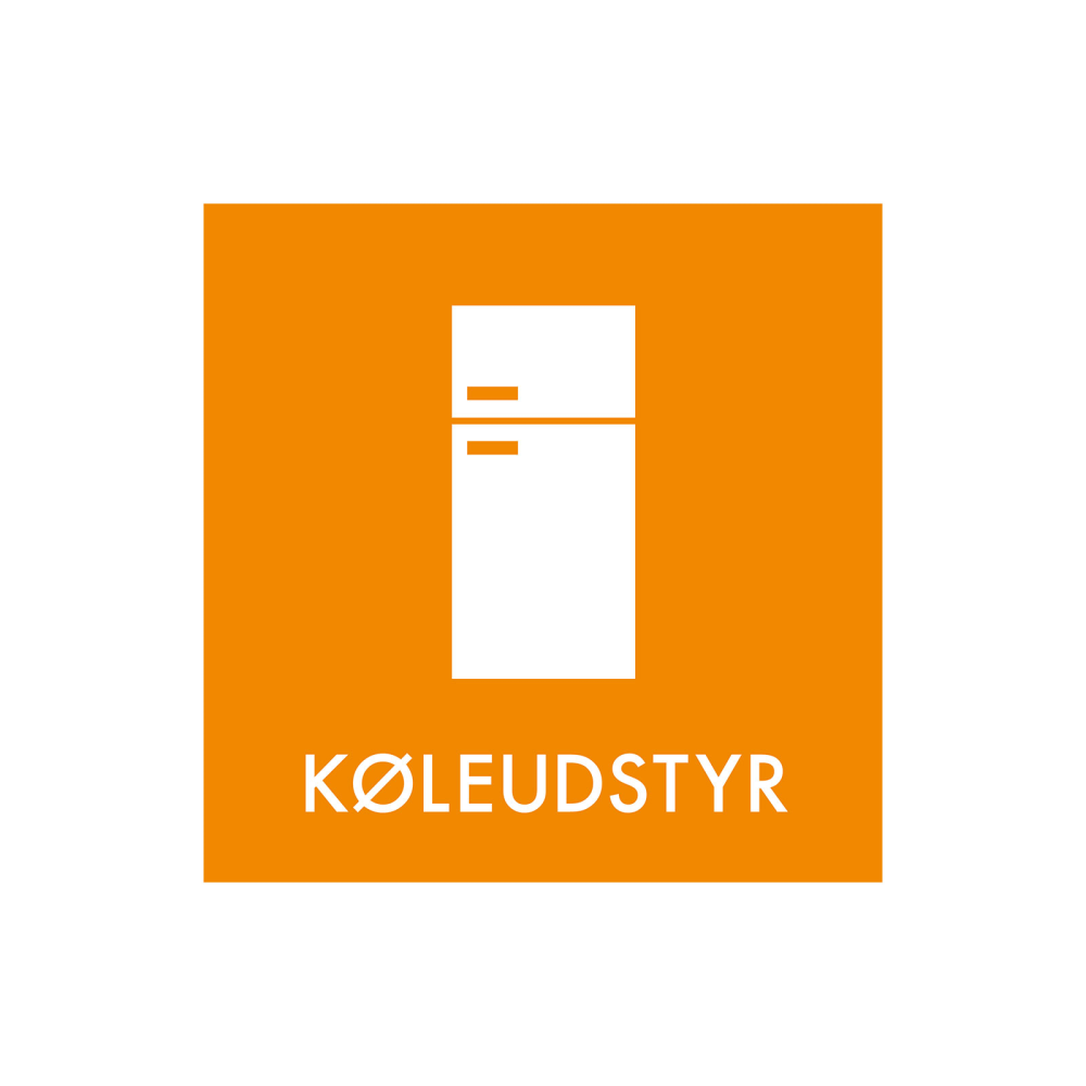 Affaldssortering “køleudstyr” - magnetskilt 30x30 cm.