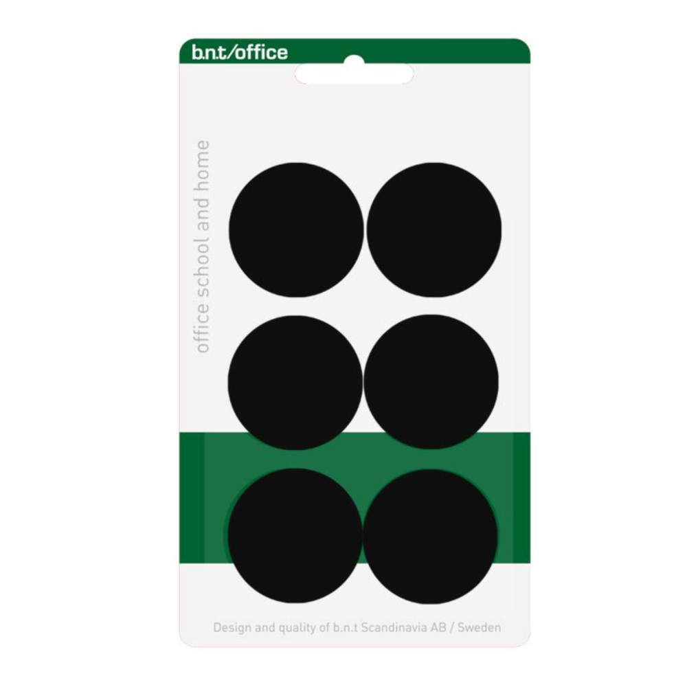 BNT Kontormagnet, Sort Ø30 mm. (6-pak)