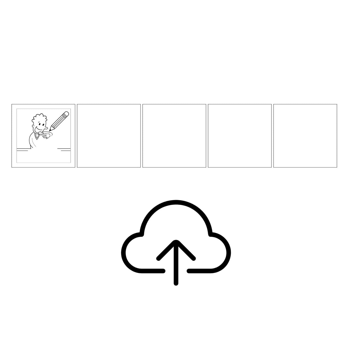 Magnetiske piktogrammer (4,8 cm.) - Upload selv 5-pak