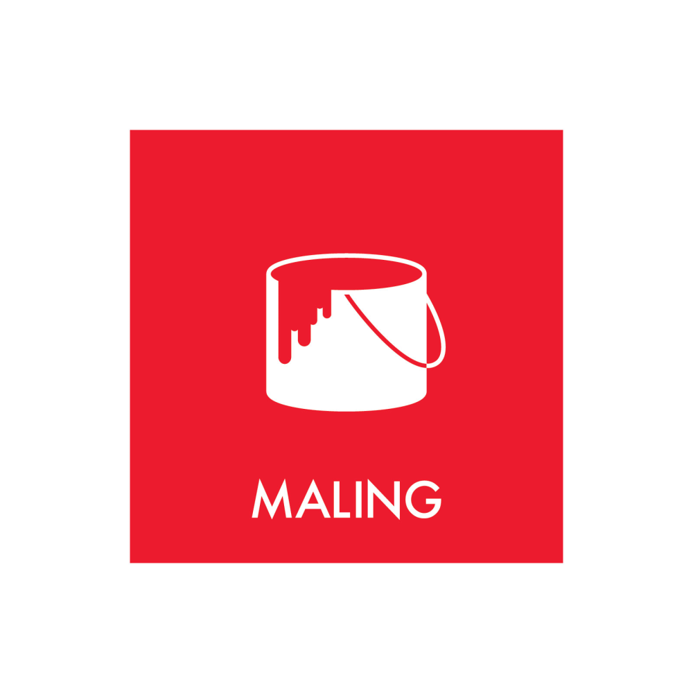 Affaldssortering “maling” - magnetskilt 30x30 cm.