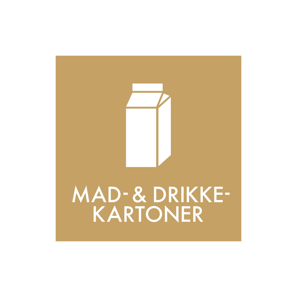 Affaldssortering “mad & drikke” - magnetskilt 30x30 cm.