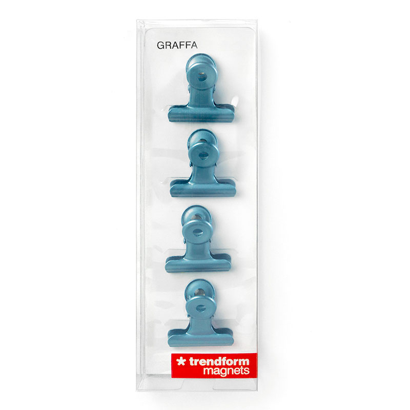 Magnetklemmer skyblue, Bulldog Mini 4-pak