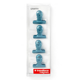 Magnetklemmer skyblue, Bulldog Mini 4-pak