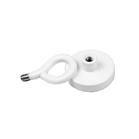 Pottemagnet med lukket krog, Hvid Ø32 mm.