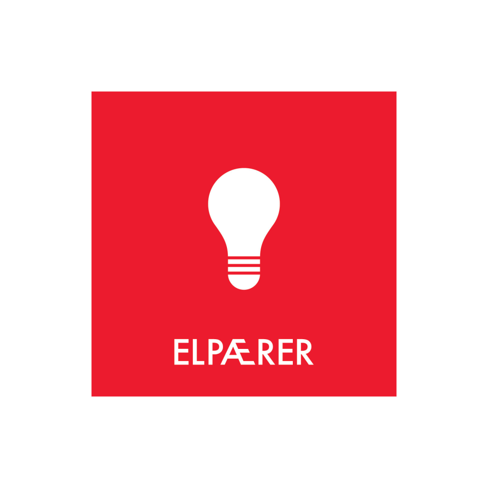 Affaldssortering “elpærer” - magnetskilt 30x30 cm.